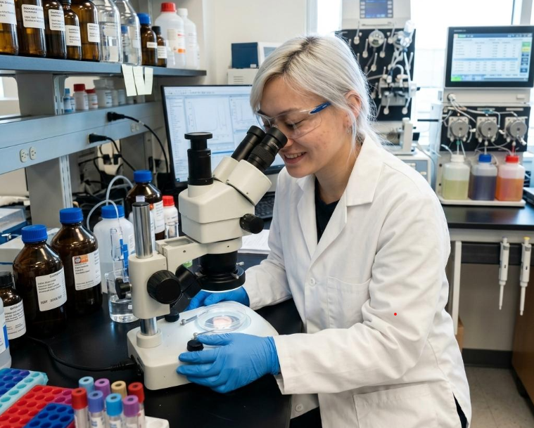 Researcher working in a laboratory